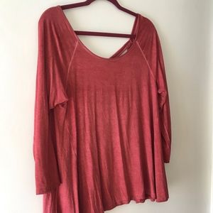 Red Flowy Shirt - L - American Eagle
